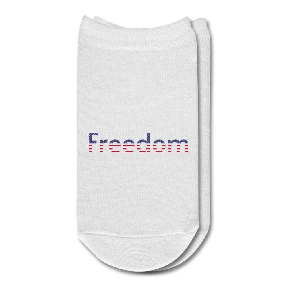 Freedom Patriotic Word Art Ankle Socks - white