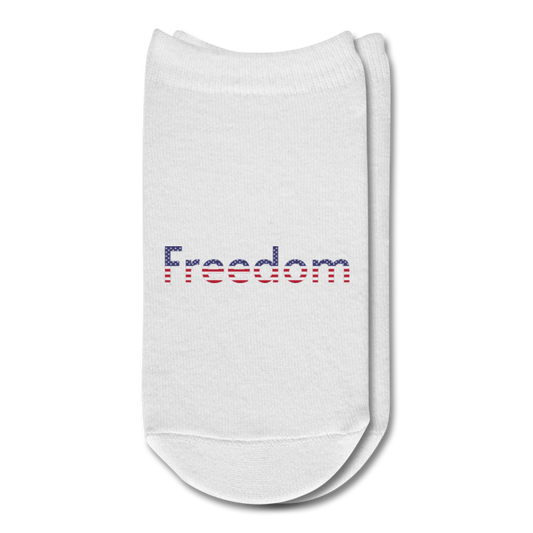 Freedom Patriotic Word Art Ankle Socks - white