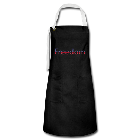 Freedom Patriotic Word Art Artisan Apron - black/white