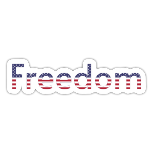 Freedom Patriotic Word Art Sticker - white matte