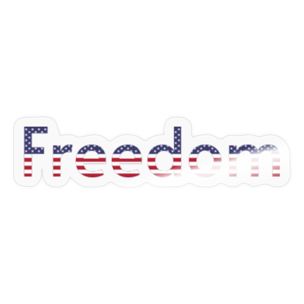Freedom Patriotic Word Art Sticker - transparent glossy