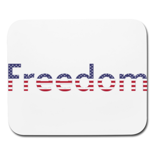 Freedom Patriotic Word Art Mouse pad Horizontal - white