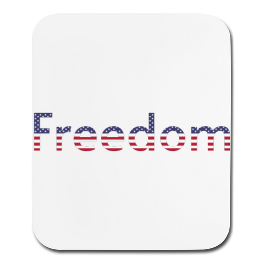 Freedom Patriotic Word Art Mouse pad Vertical - white