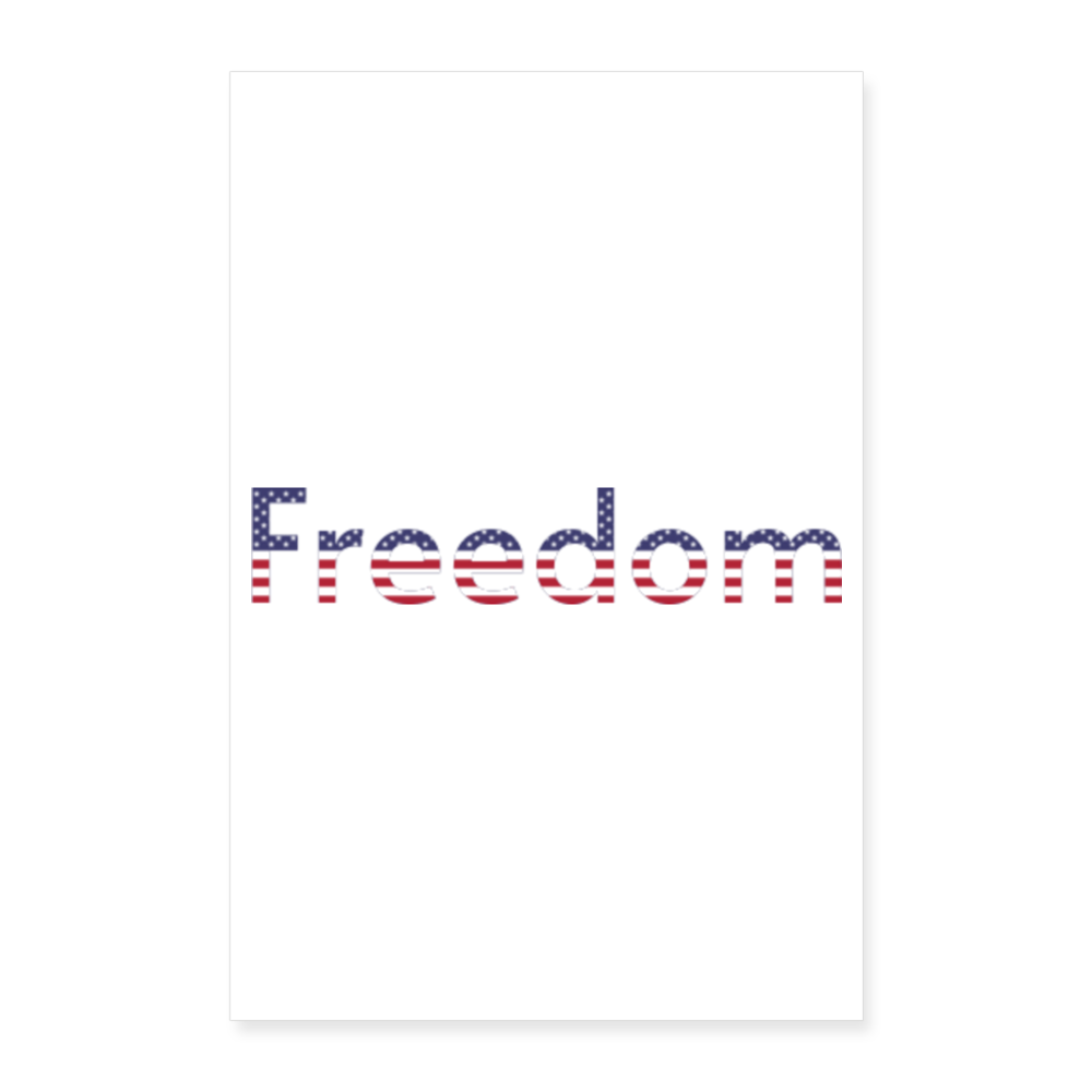 Freedom Patriotic Word Art Poster 24x36 - white