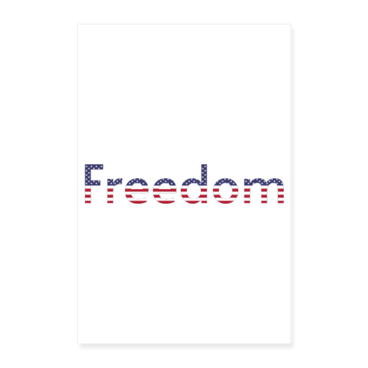 Freedom Patriotic Word Art Poster 24x36 - white