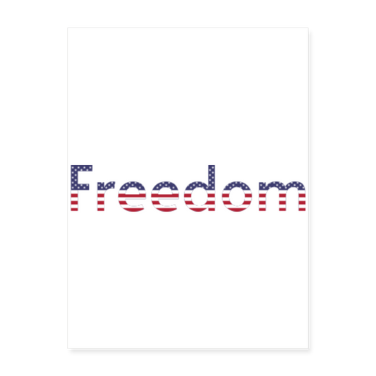 Freedom Patriotic Word Art Poster 18x24 - white