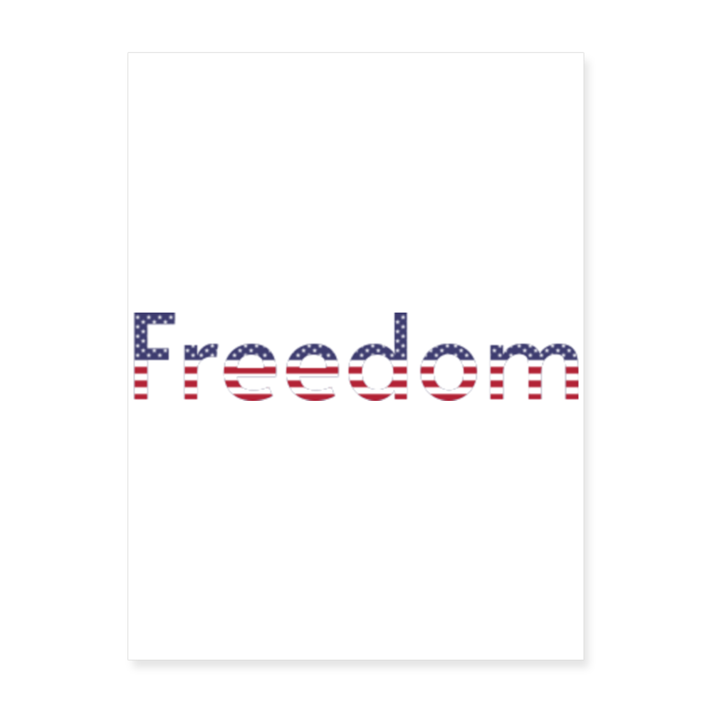 Freedom Patriotic Word Art Poster 18x24 - white