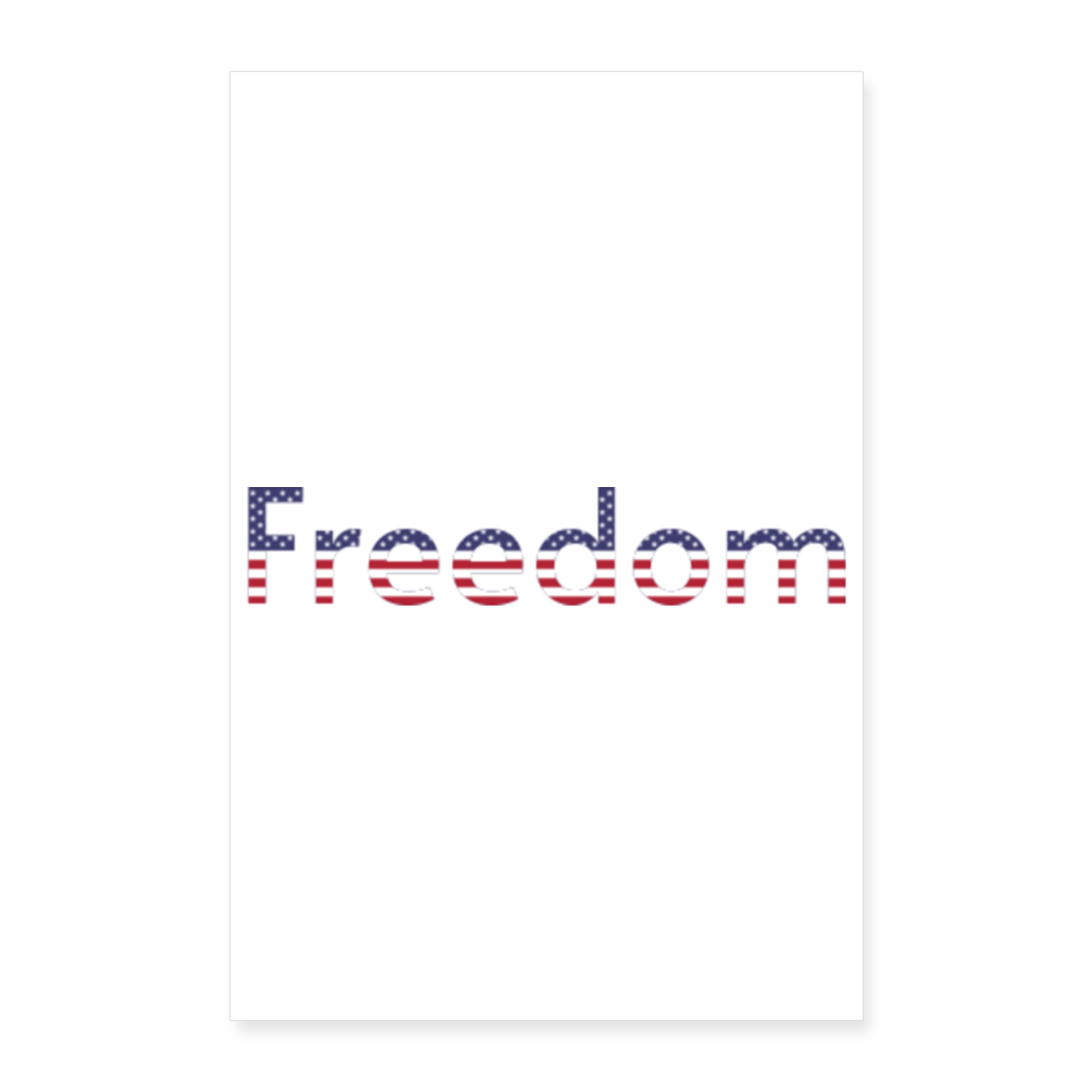 Freedom Patriotic Word Art Poster 8x12 - white