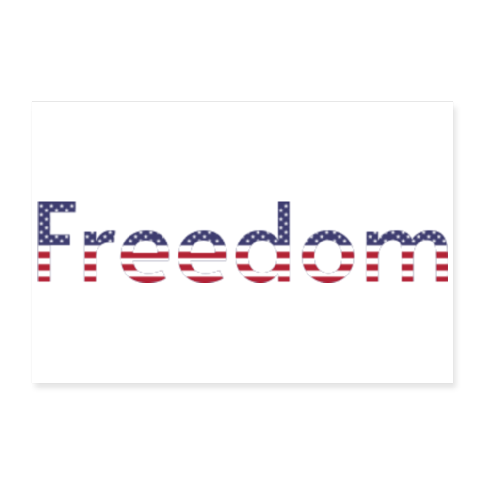 Freedom Patriotic Word Art Poster 12x8 - white