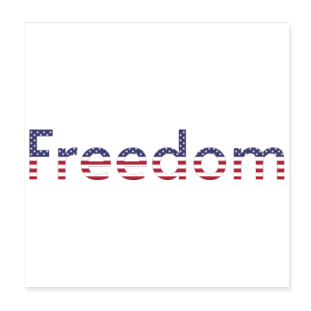Freedom Patriotic Word Art Poster 8x8 - white