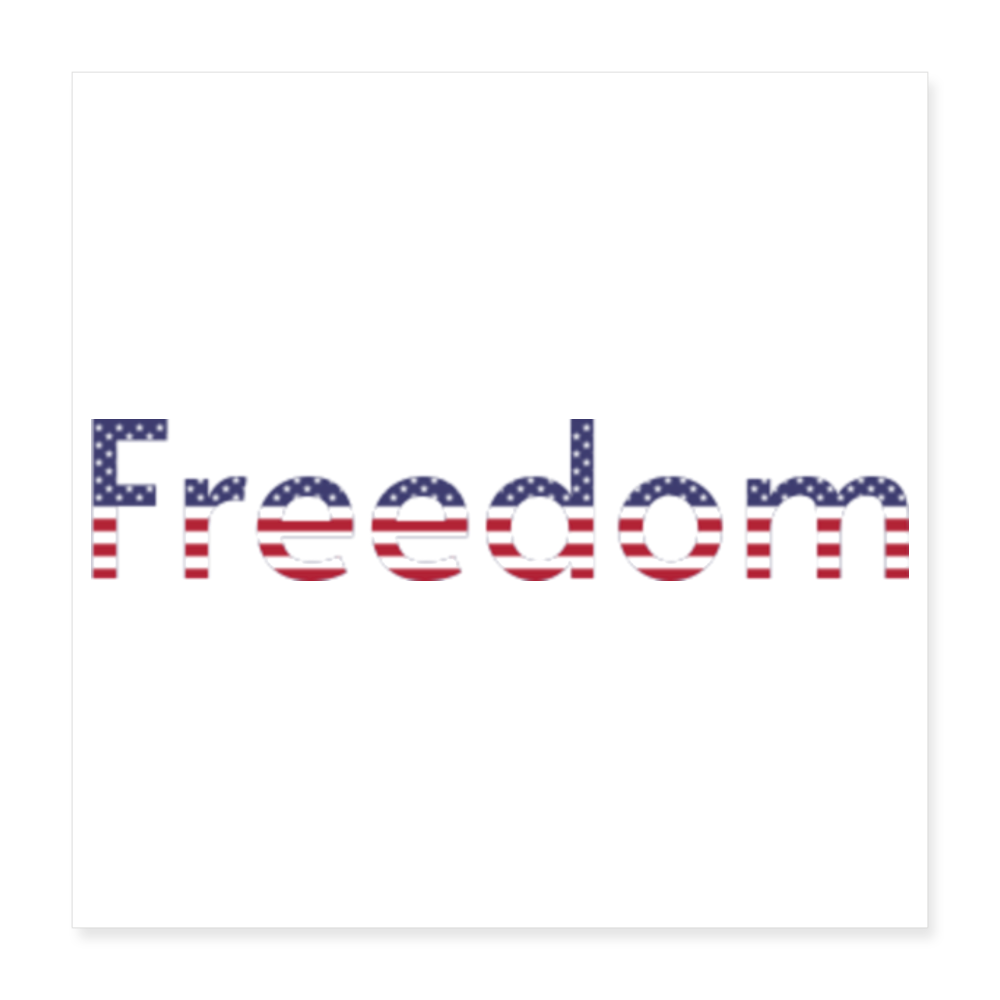 Freedom Patriotic Word Art Poster 16x16 - white