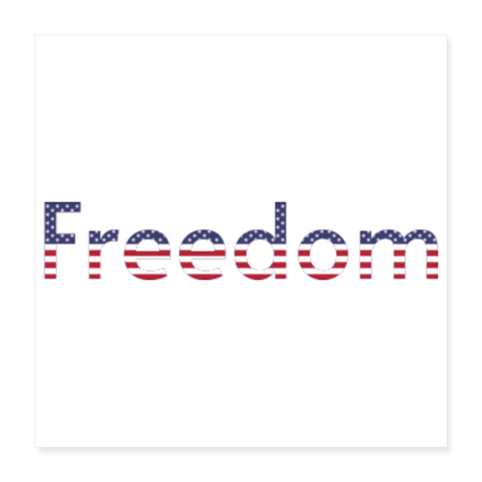 Freedom Patriotic Word Art Poster 16x16 - white