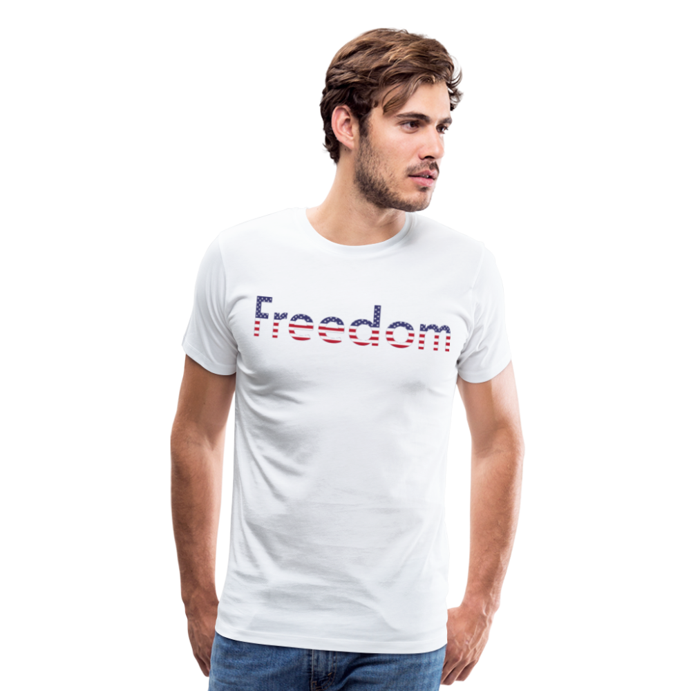 Freedom Patriotic Word Art Men's Premium T-Shirt - white