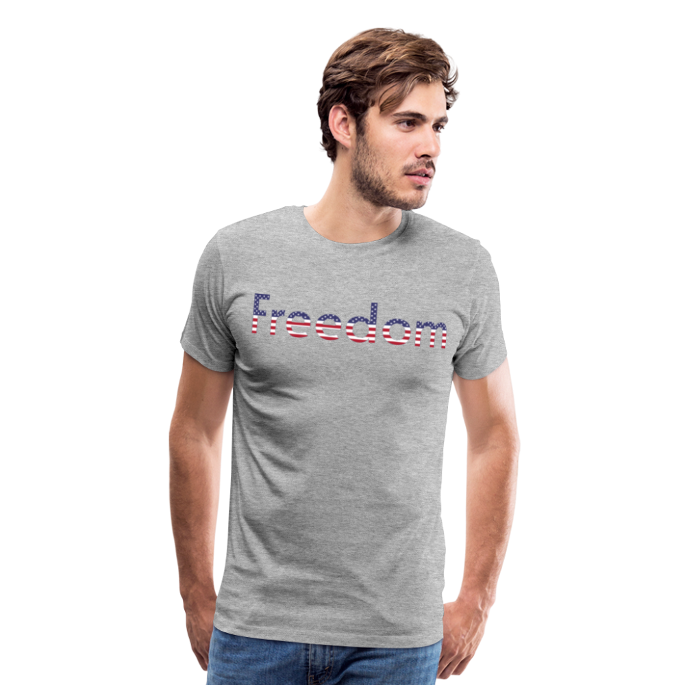 Freedom Patriotic Word Art Men's Premium T-Shirt - heather gray