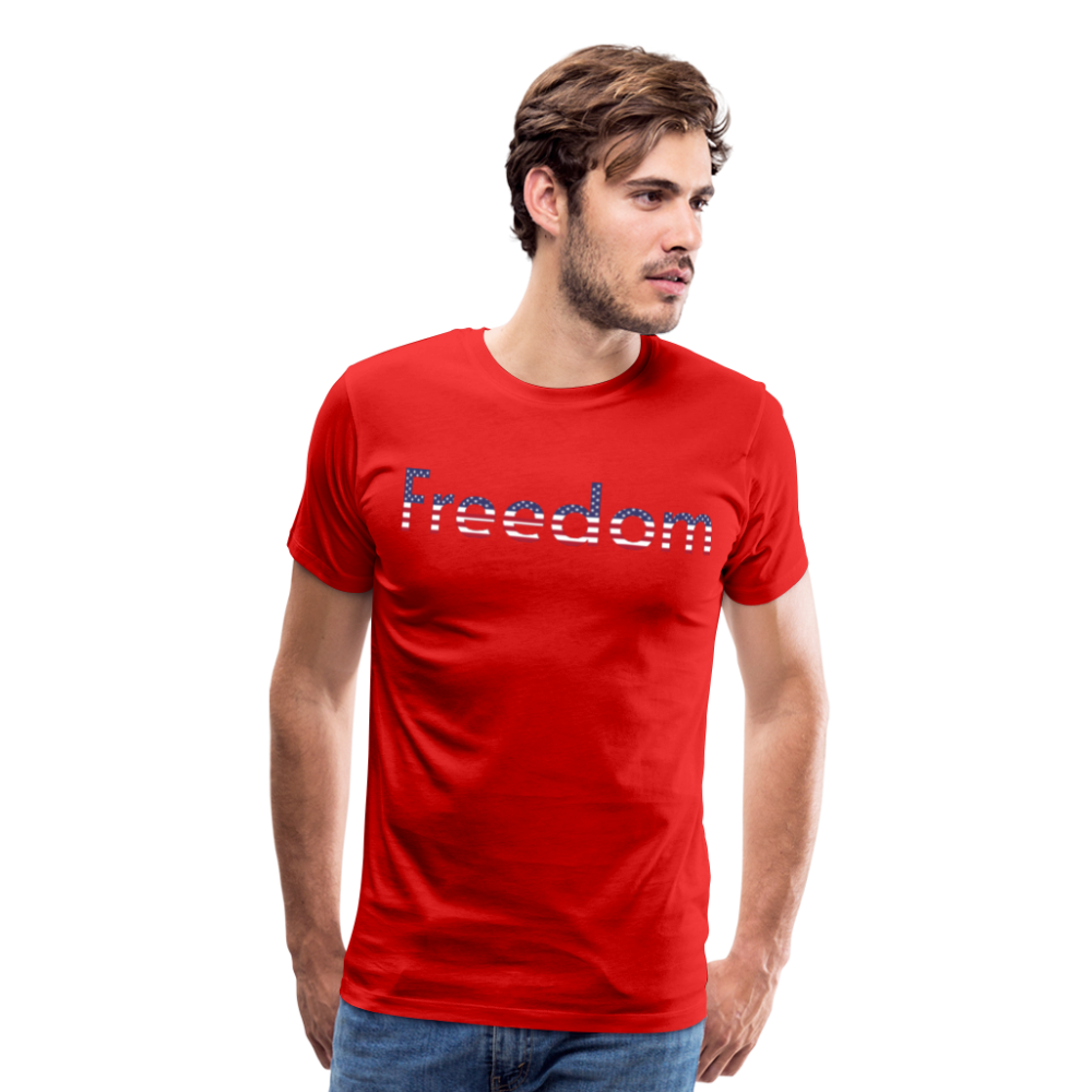 Freedom Patriotic Word Art Men's Premium T-Shirt - red