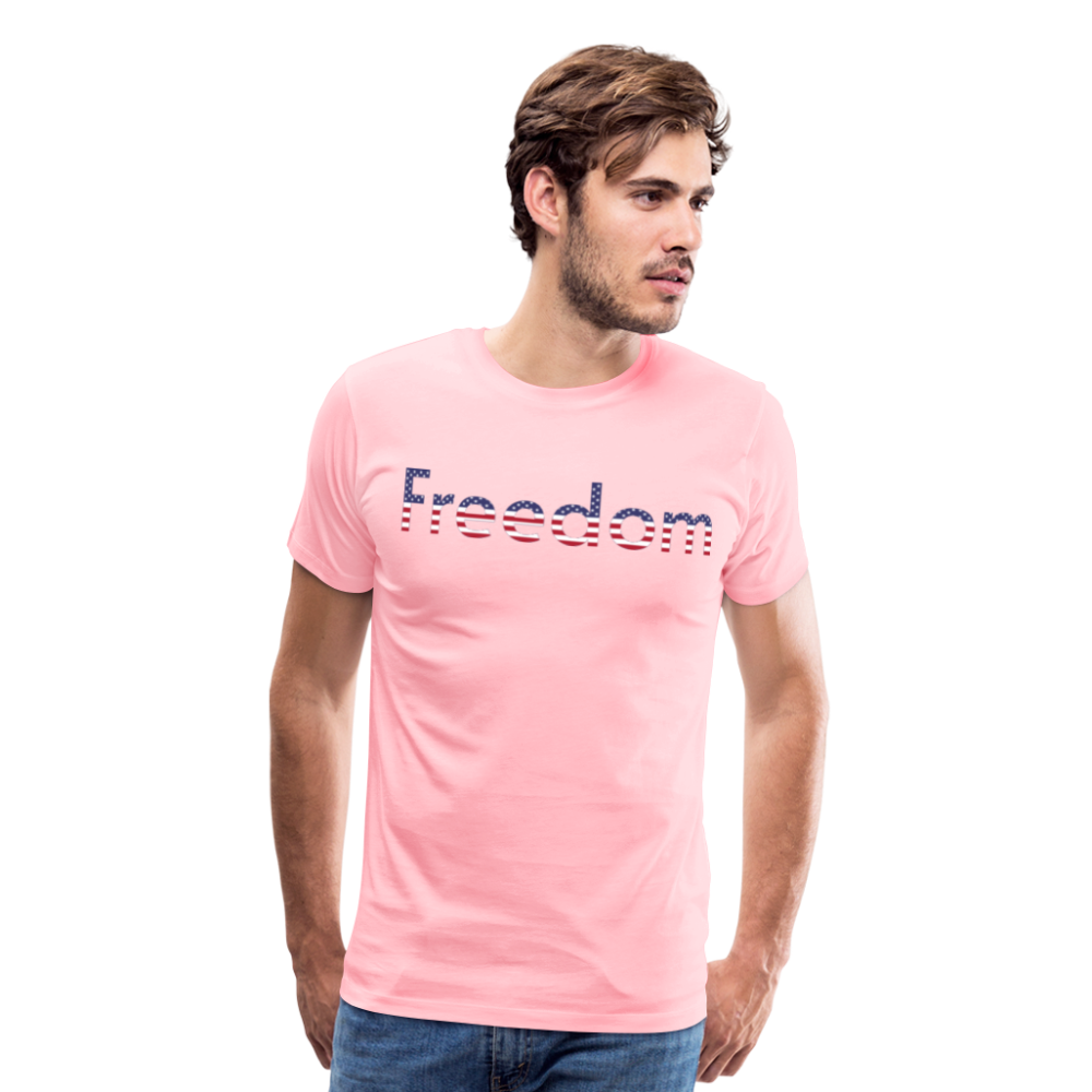 Freedom Patriotic Word Art Men's Premium T-Shirt - pink