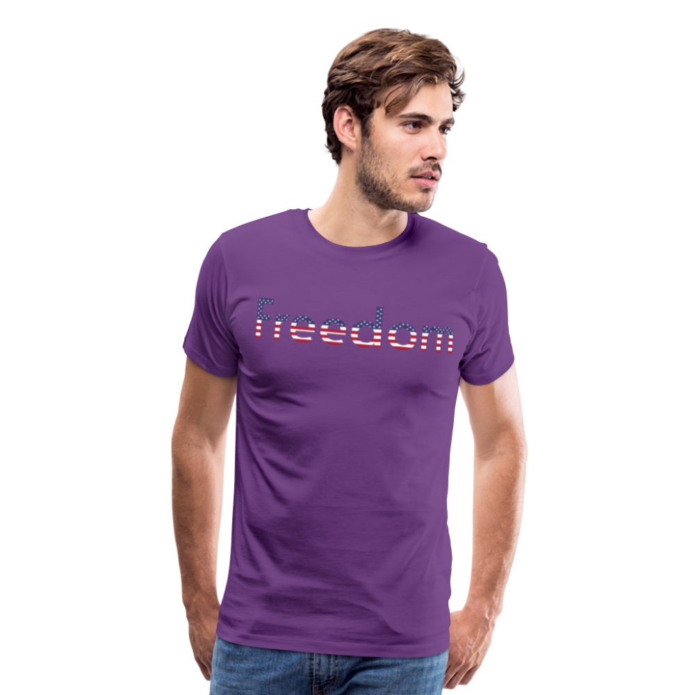 Freedom Patriotic Word Art Men's Premium T-Shirt - purple