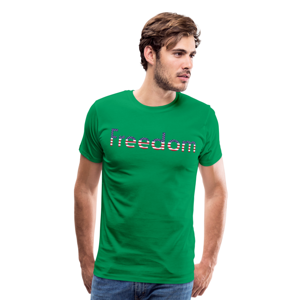Freedom Patriotic Word Art Men's Premium T-Shirt - kelly green