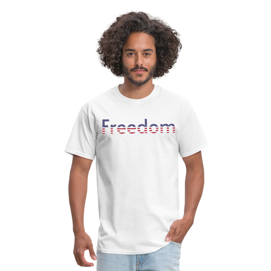 Freedom Patriotic Word Art Unisex Classic T-Shirt - white