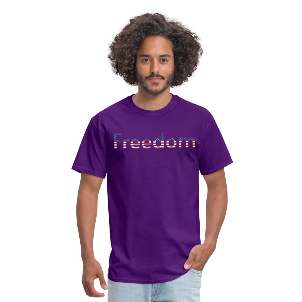 Freedom Patriotic Word Art Unisex Classic T-Shirt - purple