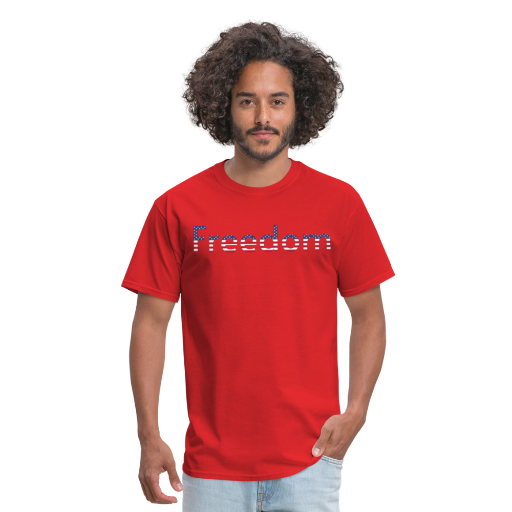 Freedom Patriotic Word Art Unisex Classic T-Shirt - red