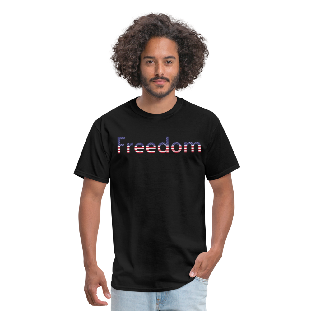 Freedom Patriotic Word Art Unisex Classic T-Shirt - black