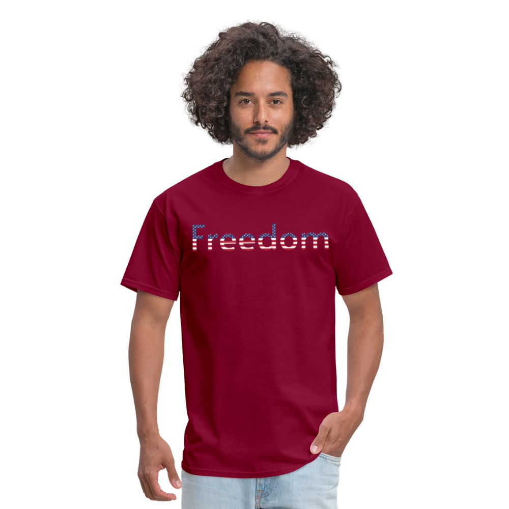 Freedom Patriotic Word Art Unisex Classic T-Shirt - burgundy