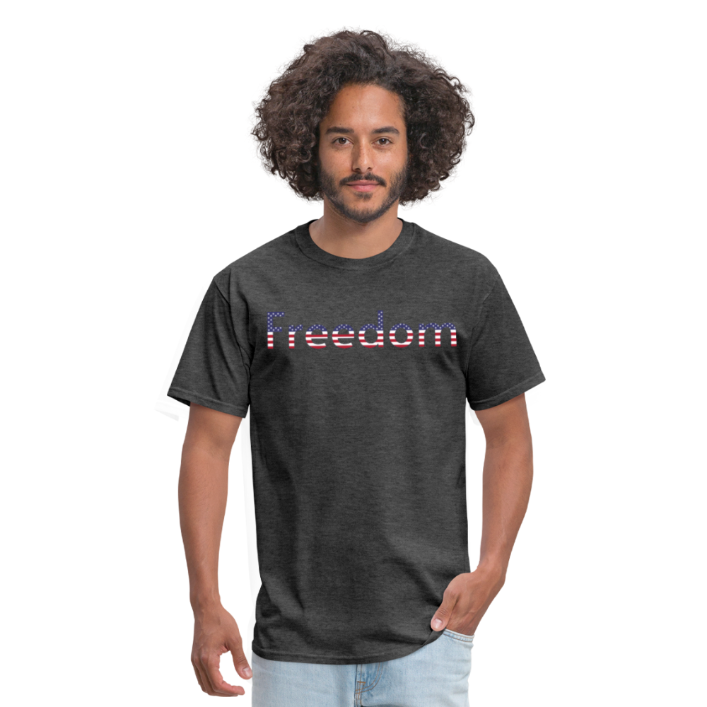 Freedom Patriotic Word Art Unisex Classic T-Shirt - heather black