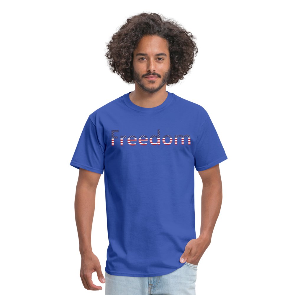 Freedom Patriotic Word Art Unisex Classic T-Shirt - royal blue