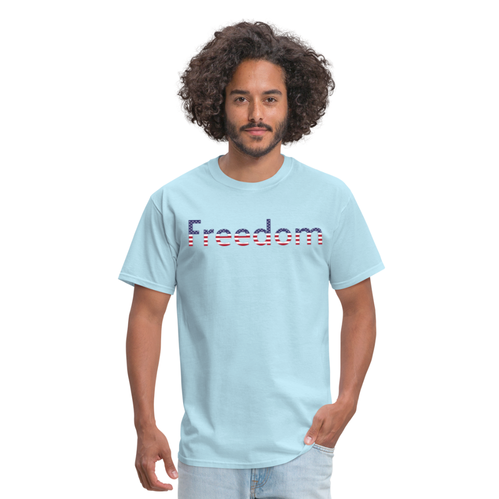 Freedom Patriotic Word Art Unisex Classic T-Shirt - powder blue