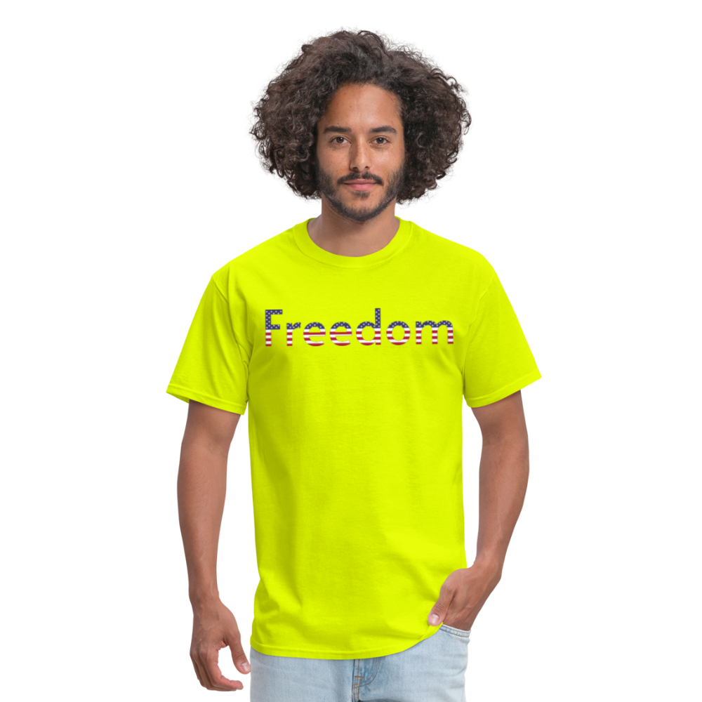 Freedom Patriotic Word Art Unisex Classic T-Shirt - safety green