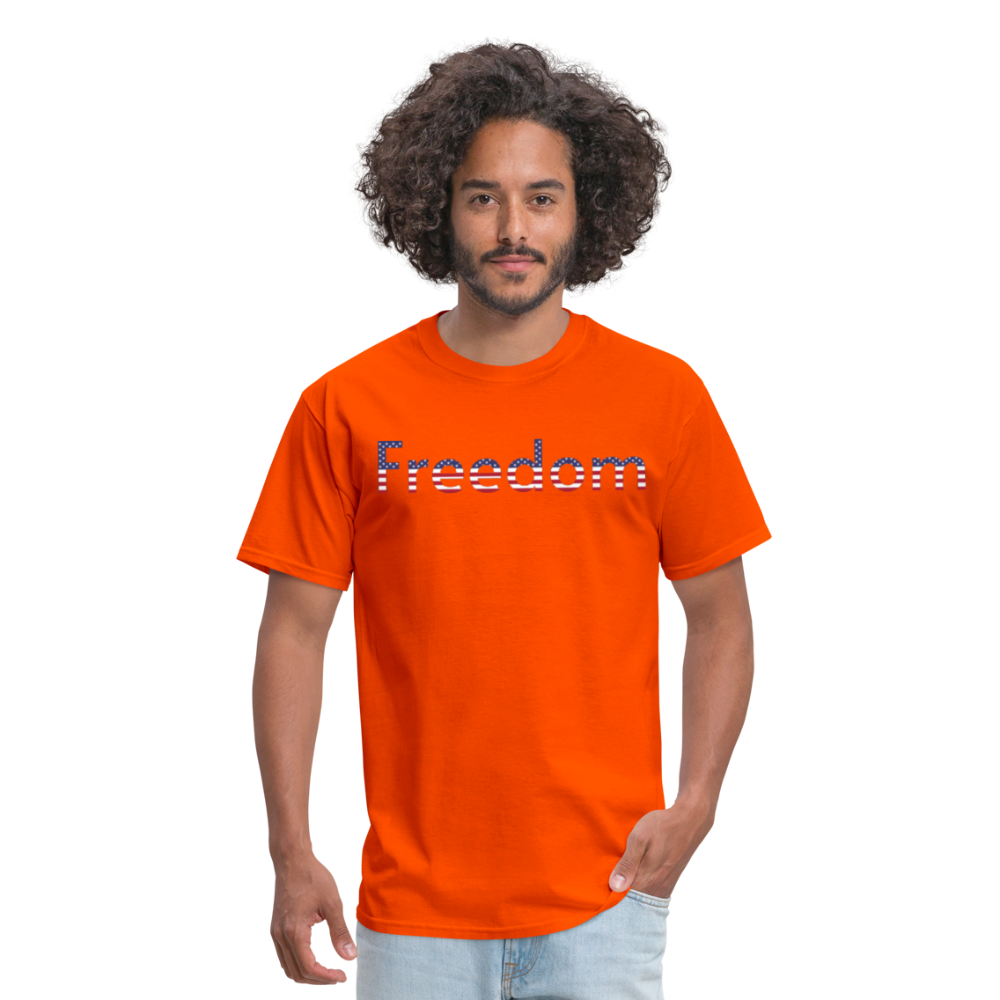Freedom Patriotic Word Art Unisex Classic T-Shirt - orange
