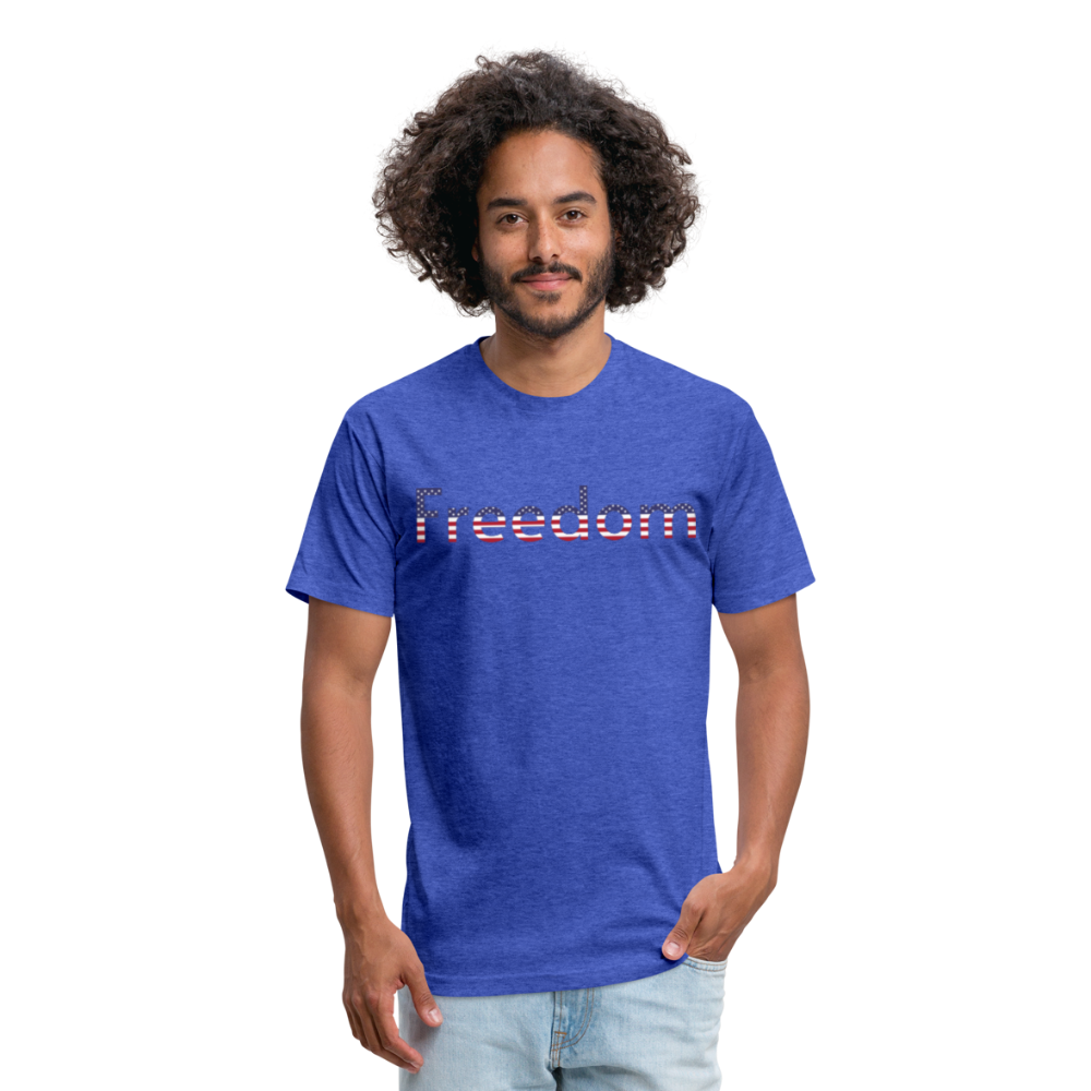 Freedom Patriotic Word Art Fitted Cotton/Poly T-Shirt by Next Level - heather royal