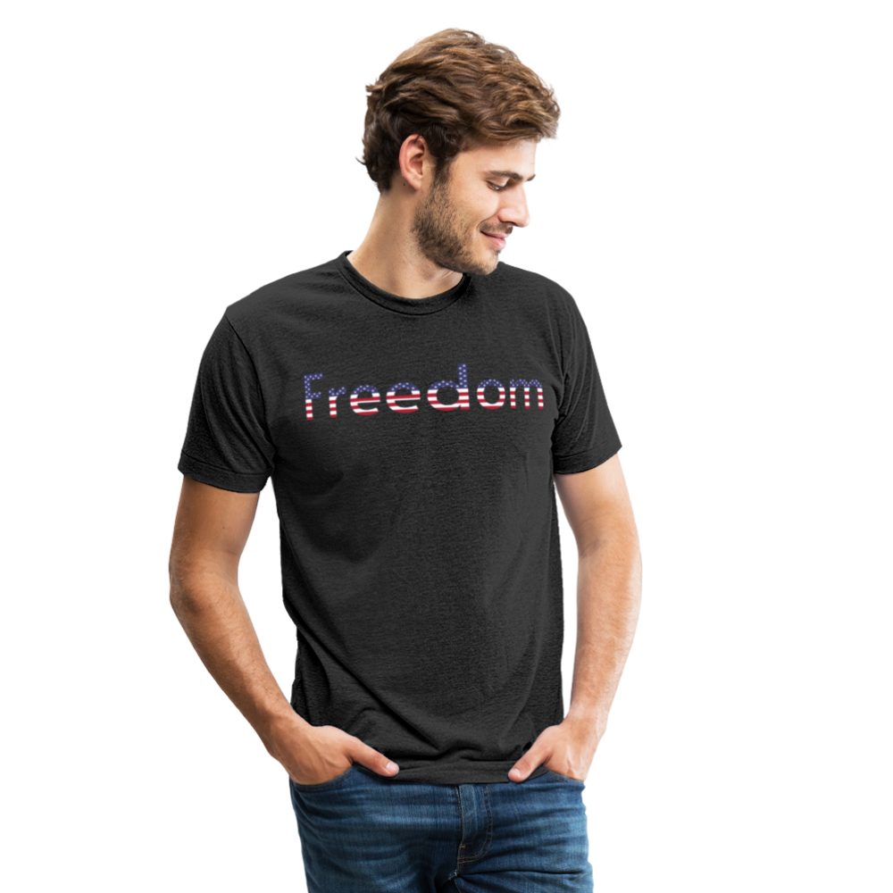 Freedom Patriotic Word Art Unisex Tri-Blend T-Shirt - heather black