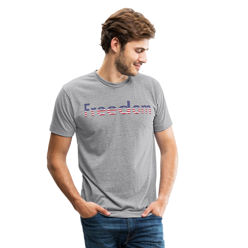 Freedom Patriotic Word Art Unisex Tri-Blend T-Shirt - heather gray