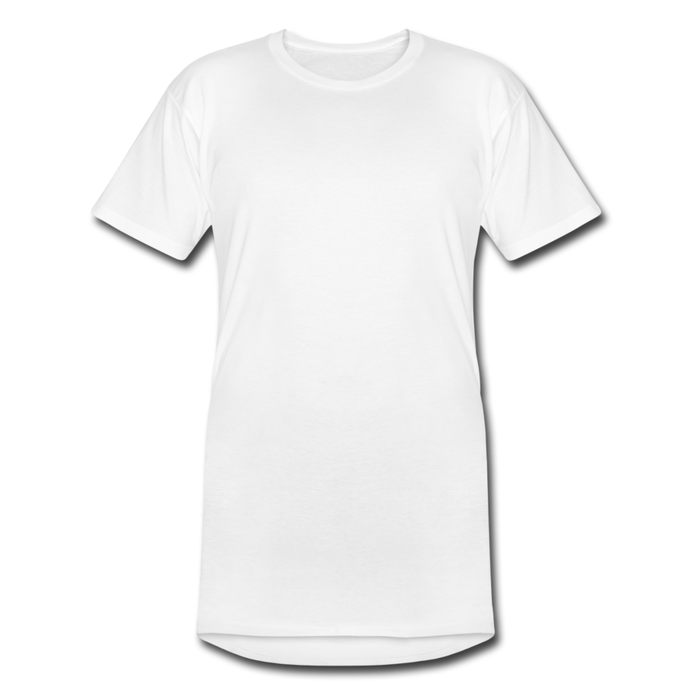 Customizable Men’s Long Body Urban Tee add your own photos, images, designs, quotes, texts and more - white