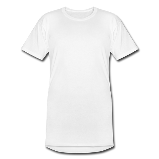 Customizable Men’s Long Body Urban Tee add your own photos, images, designs, quotes, texts and more - white