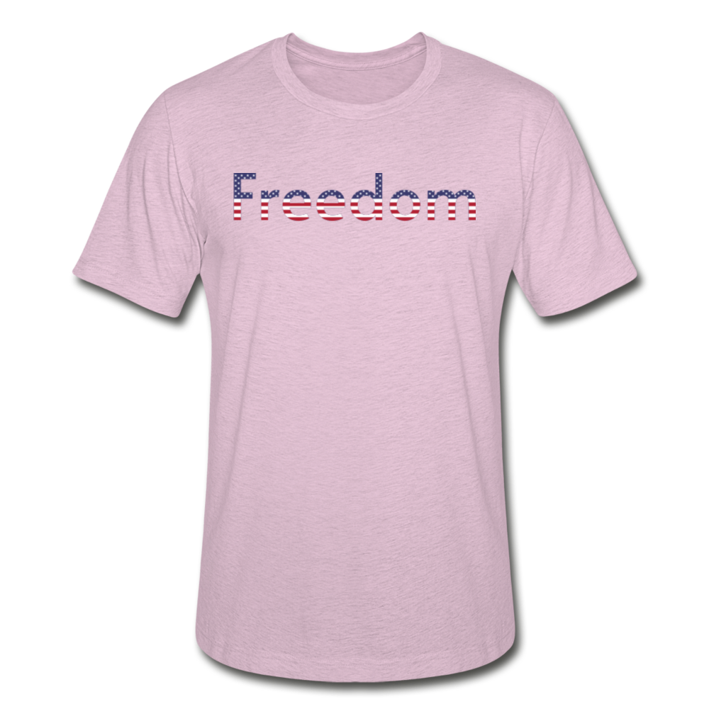 Freedom Patriotic Word Art Unisex Heather Prism T-Shirt - heather prism lilac