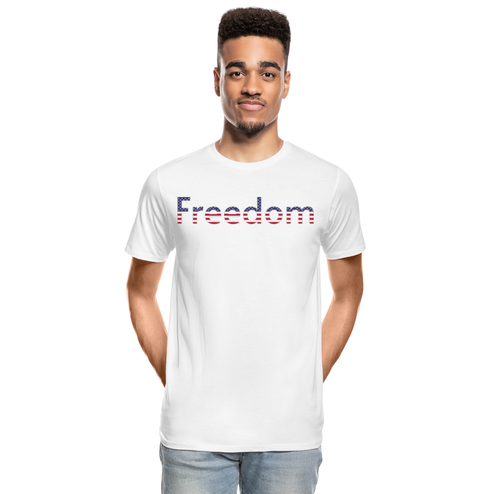 Freedom Patriotic Word Art Men’s Premium Organic T-Shirt - white
