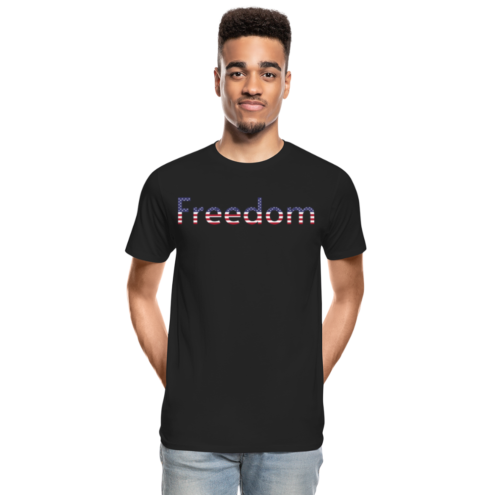 Freedom Patriotic Word Art Men’s Premium Organic T-Shirt - black