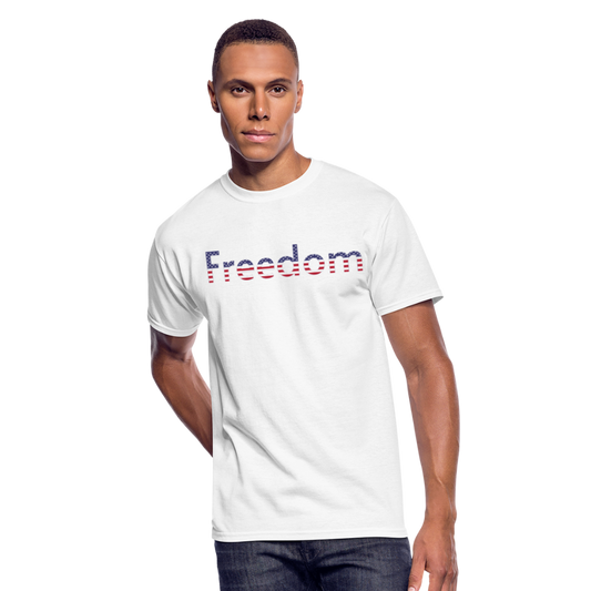 Freedom Patriotic Word Art Men’s 50/50 T-Shirt - white