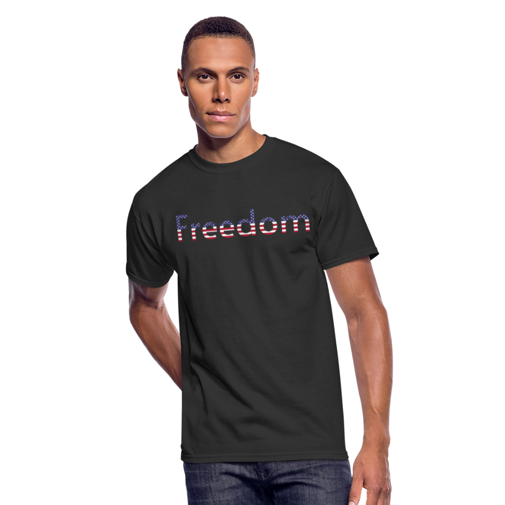Freedom Patriotic Word Art Men’s 50/50 T-Shirt - black