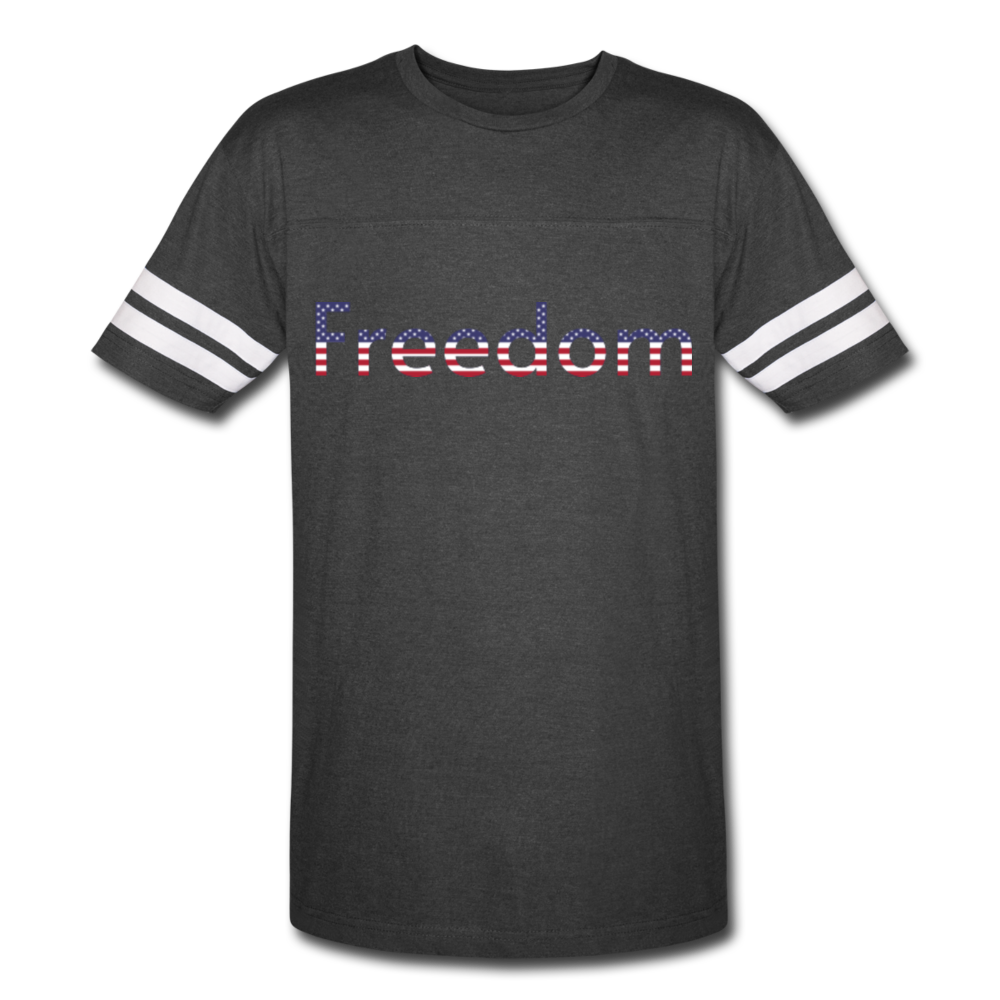 Freedom Patriotic Word Art Vintage Sport T-Shirt - vintage smoke/white