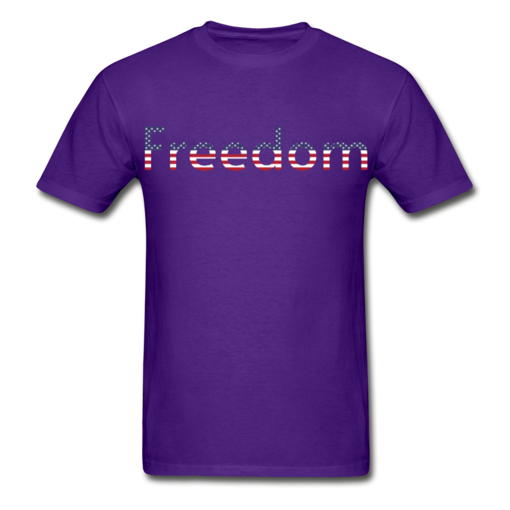 Freedom Patriotic Word Art Gildan Ultra Cotton Adult T-Shirt - purple