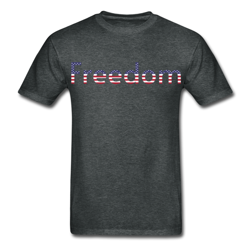 Freedom Patriotic Word Art Gildan Ultra Cotton Adult T-Shirt - deep heather
