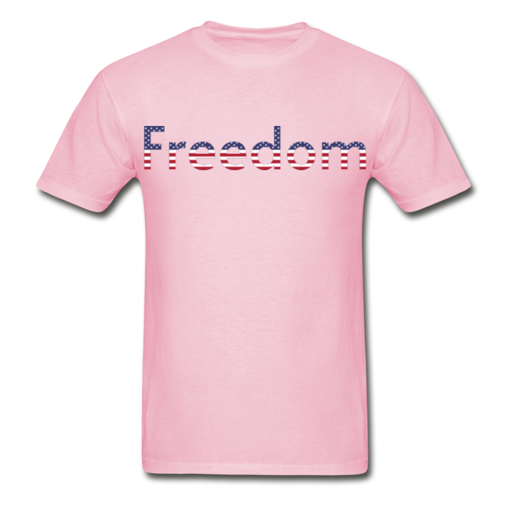 Freedom Patriotic Word Art Gildan Ultra Cotton Adult T-Shirt - light pink
