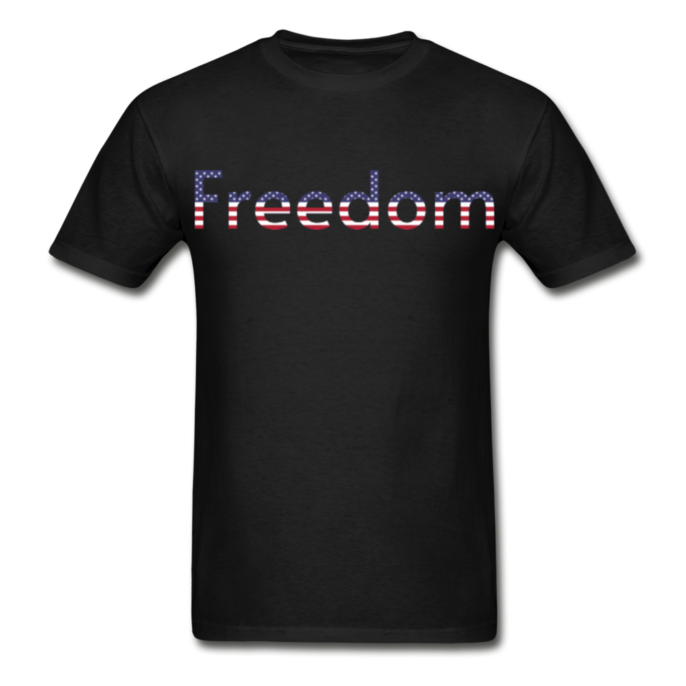 Freedom Patriotic Word Art Gildan Ultra Cotton Adult T-Shirt - black