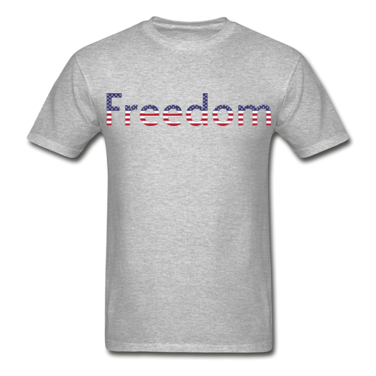 Freedom Patriotic Word Art Gildan Ultra Cotton Adult T-Shirt - heather gray