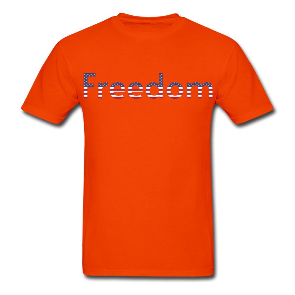 Freedom Patriotic Word Art Gildan Ultra Cotton Adult T-Shirt - orange
