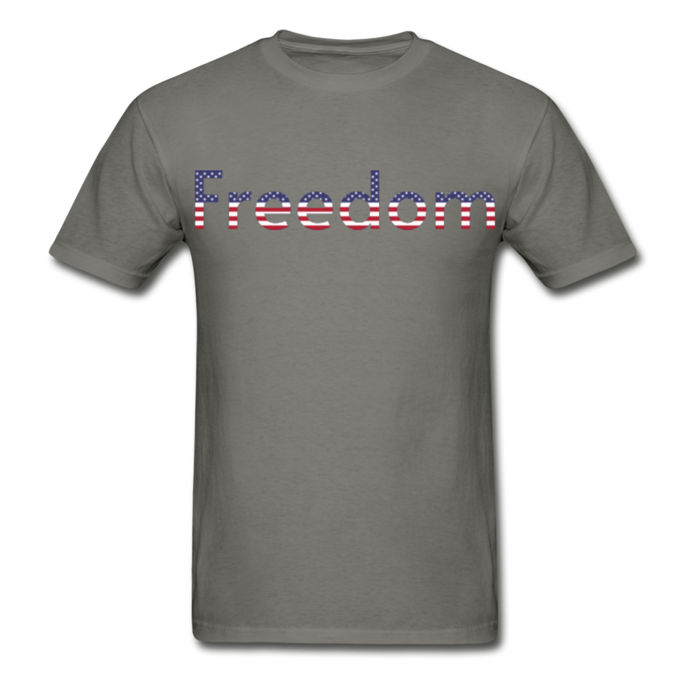 Freedom Patriotic Word Art Gildan Ultra Cotton Adult T-Shirt - charcoal